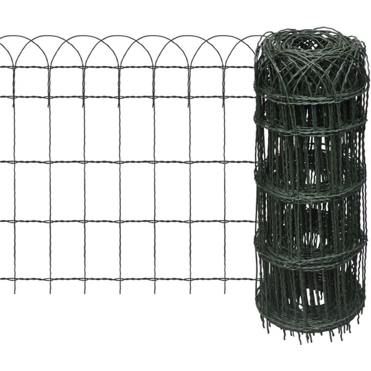 Devenirriche - Garden Border Fence Powder-coated Iron 10x0,65 m - Green
