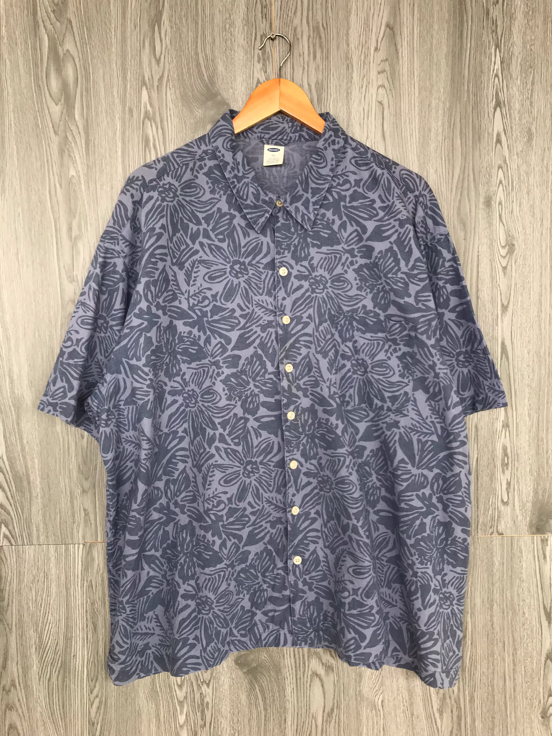 Old Navy Hawaii Shirt Xxlarge Vintage 1990S Hawaiian Aloha Tropical Beach Flower Tiki Honolulu Beachwear Button Up Oxford Size Xxl