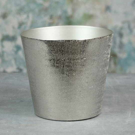 Silver Mayfair Long Tom Planter | Large Metal Planter - Fast & Free UK Delivery