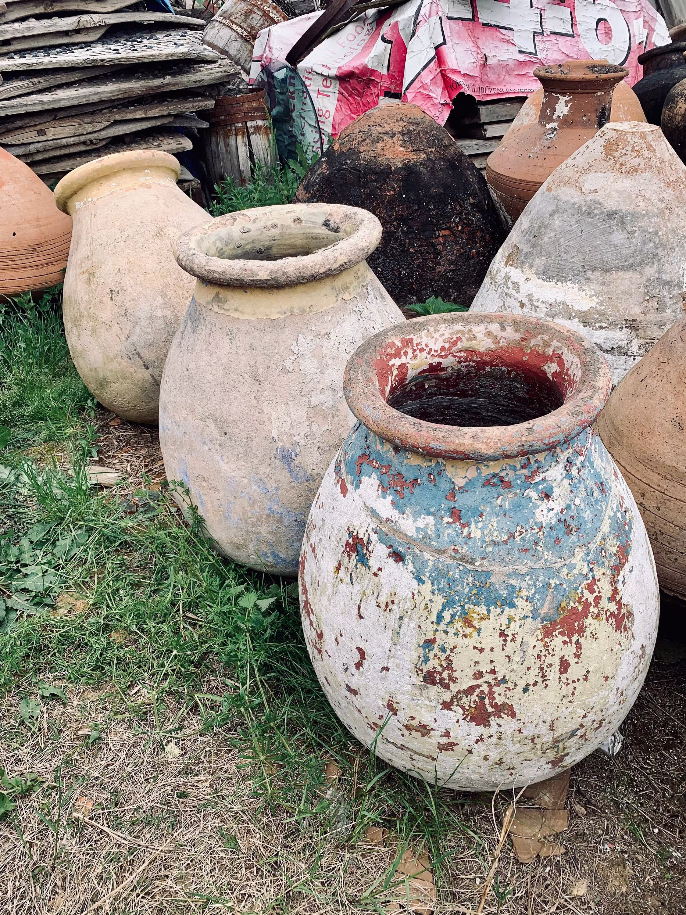 Antique Anatolian Big Clay Pot, Terracotta Pots From 19Th Century, Handmade Pottery