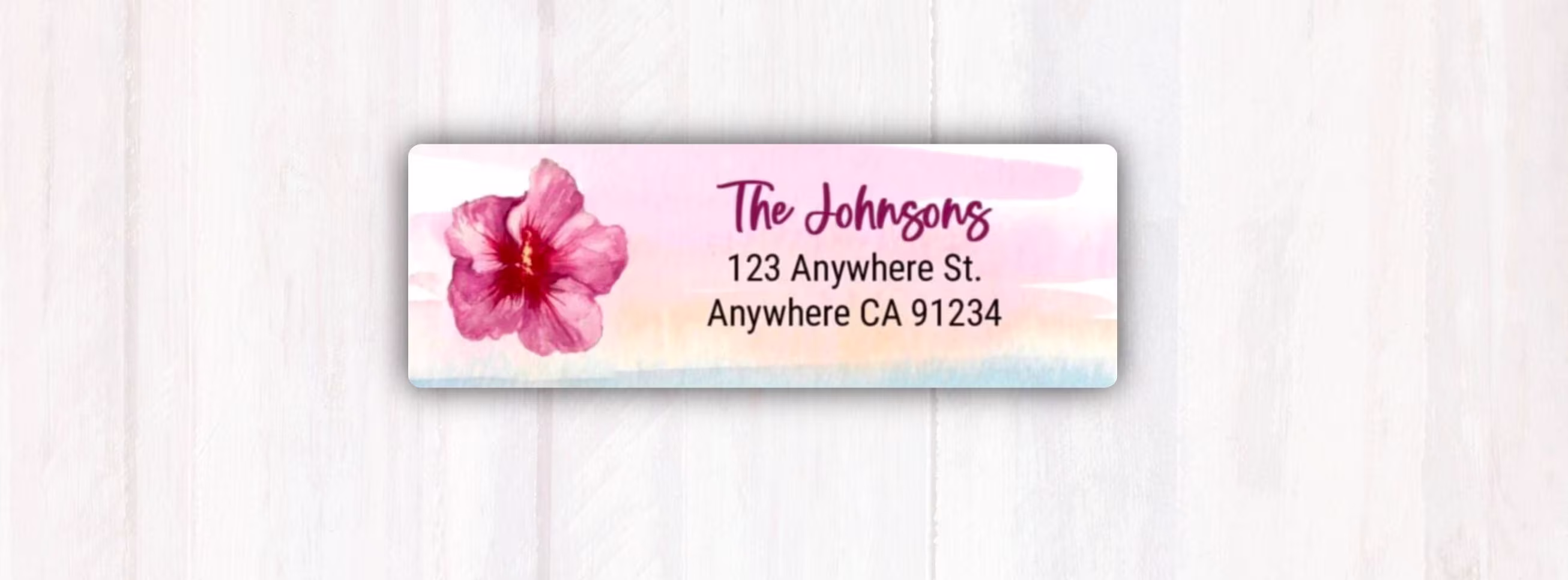 Tropical Flower Return Address Labels - Personalized Mailing Label Watercolor Stickers