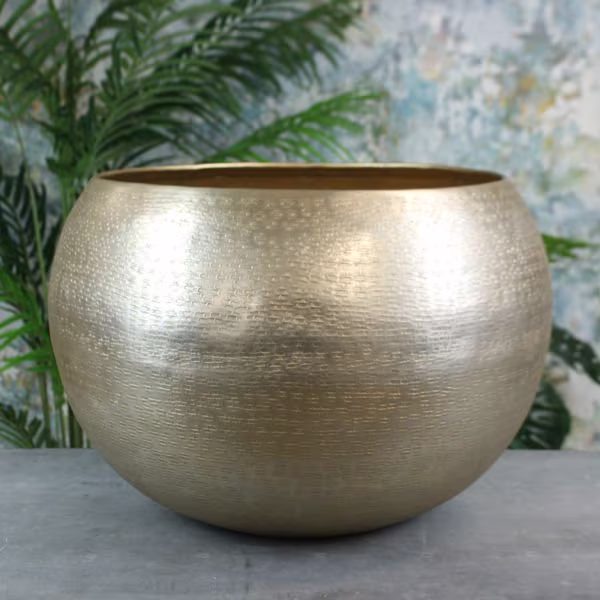 Luxurious Extra Large Matt Champagne Hampstead Planter | Large Indoor