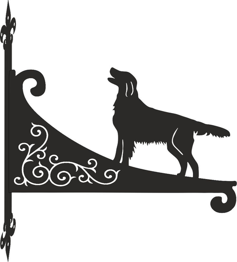 Flat Coated Retriever Scroll Hanging Bracket