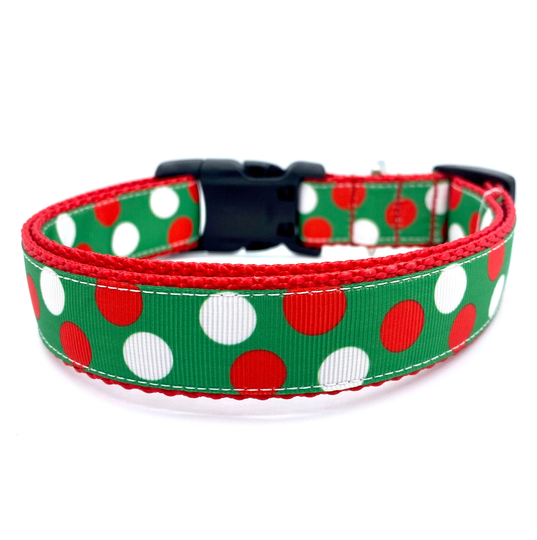 Christmas Dots Seasonal Dog Collar