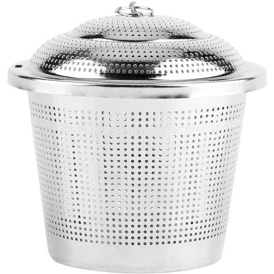 Stainless Steel Chained Lid Spice Seasoning Ball, Kitchen Seasonings Separation Spice Filter, Filter Basket Infuser Bag Strainer (l)