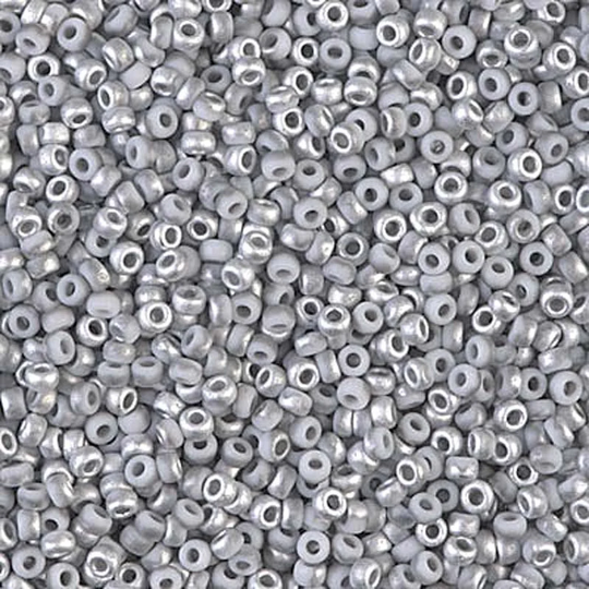 Miyuki Seed Beads 11/0 Matte Opaque Labrador 11-4558 24G, Gray Round Beads, Glass Size 11 Japanese