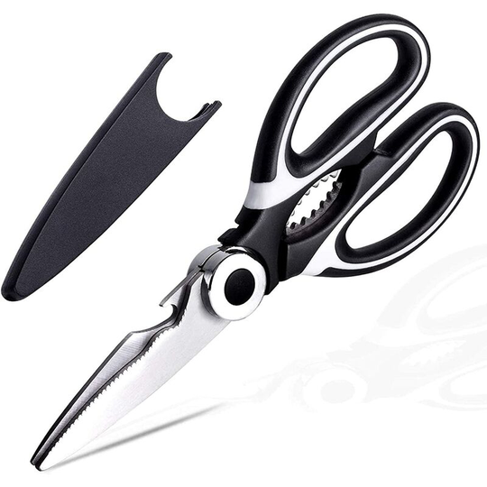 Aougo - Heavy Duty Kitchen Scissors, Stainless Steel Kitchen Scissors, Premium Sharp Kitchen Scissors for Chicken, Meat, Fish, Vegetables, Herbs,