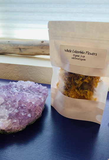 Whole Calendula Flowers Herbs Organic Culinary Grade .3 Ounces 8 Grams