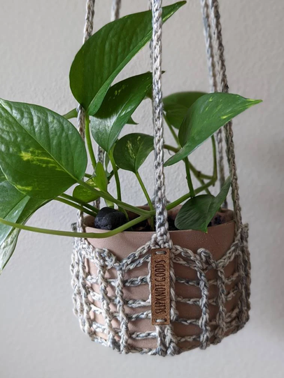 Pima Cotton Plant Hanger, Crochet Home Decor, Handmade, Housewarming, Cotton, Gift, Ready To Ship