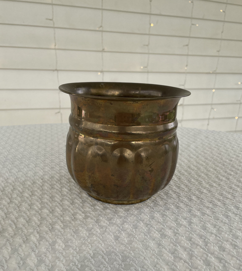 Vintage Brass Rustic Indoor Planter, Planters, Copper Containers, Gold Planters