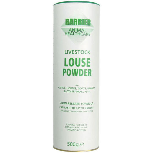 Livestock Louse Powder Shaker (500g) (White/Green) - White/Green - Barrier