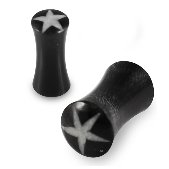 Minimalist Star Horn Plugs - Organic Gauges - Saddle Ear Plug - Plugs & Tunnels | 3mm, 5mm Sizes(Price Per Piece Only