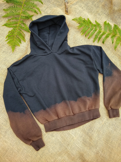 Tie Dye Cropped Hoodie/Organic Pixie Psy Burning Man Punk Hand Dyed