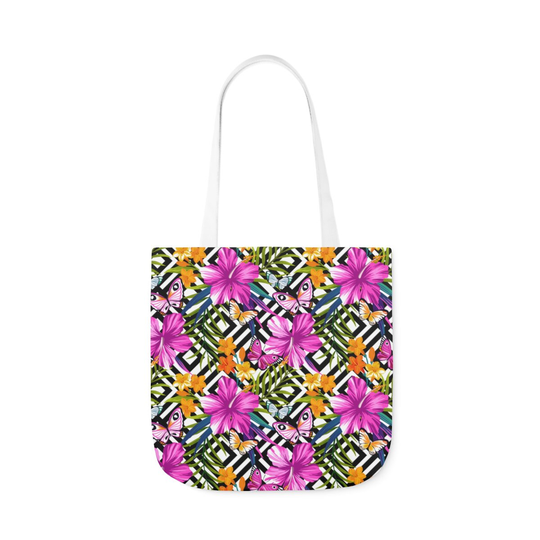 Butterflies & Hibiscus Tote Bag