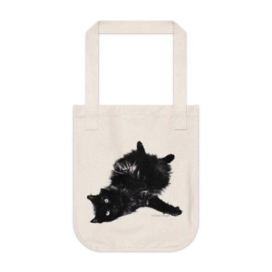 Black Cat Tote Bag | Organic Cotton Gift For Lovers