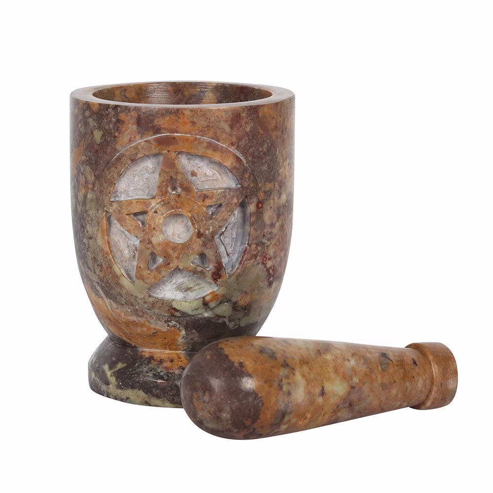stone Pentagram Pestle & Motar
