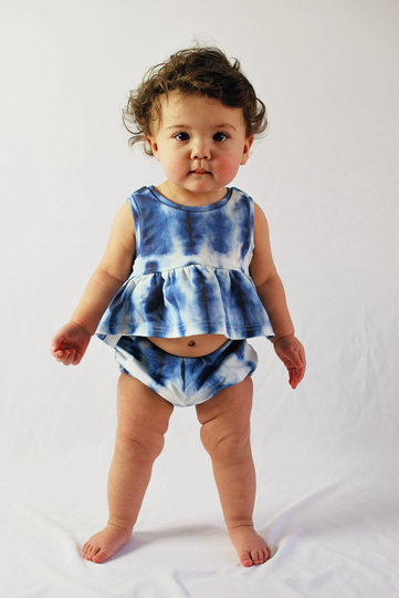 Shibori Peplum Tank // Organic Girls Shirt Top Baby Clothing Toddler Clothes Summer