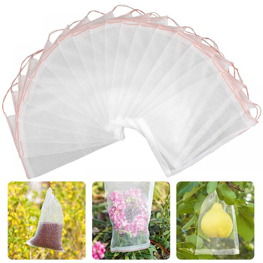 90pcs Garden Plant Fruit Protection Bag Drawstring Net Bag Insect Mosquito Pest Insect Birds Garden Protect Bags