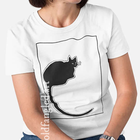 Black Cat | 1883 - Unisex Organic T-Shirt, Vintage Style Art T-Shirt