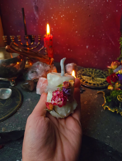 White Earth Angel Candle
