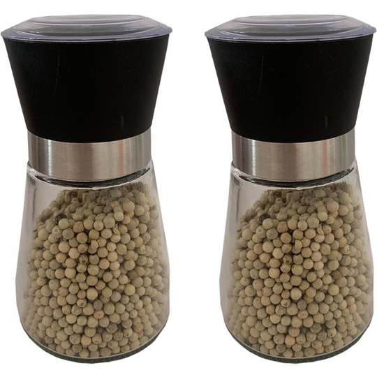 Fvbjd - Salt and Pepper Grinder Set - Adjustable Spice Ceramic Grinders Mill Shaker for Kitchen Table 2PCS black