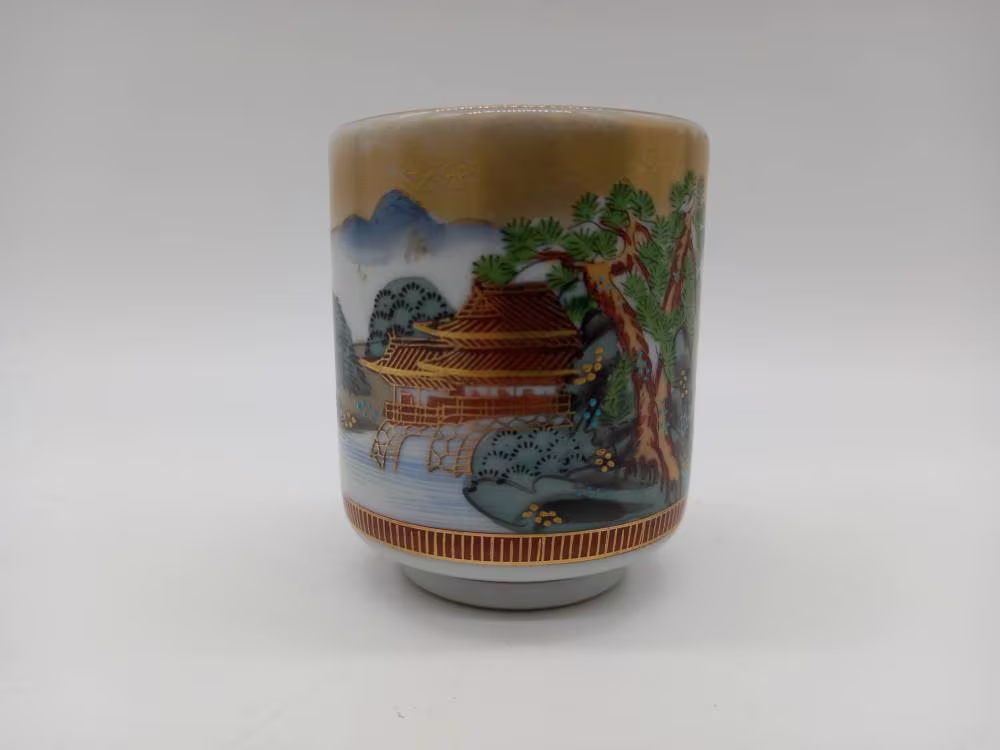 Hand Painted Japanese Vintage Satsuma Yunomi Cup