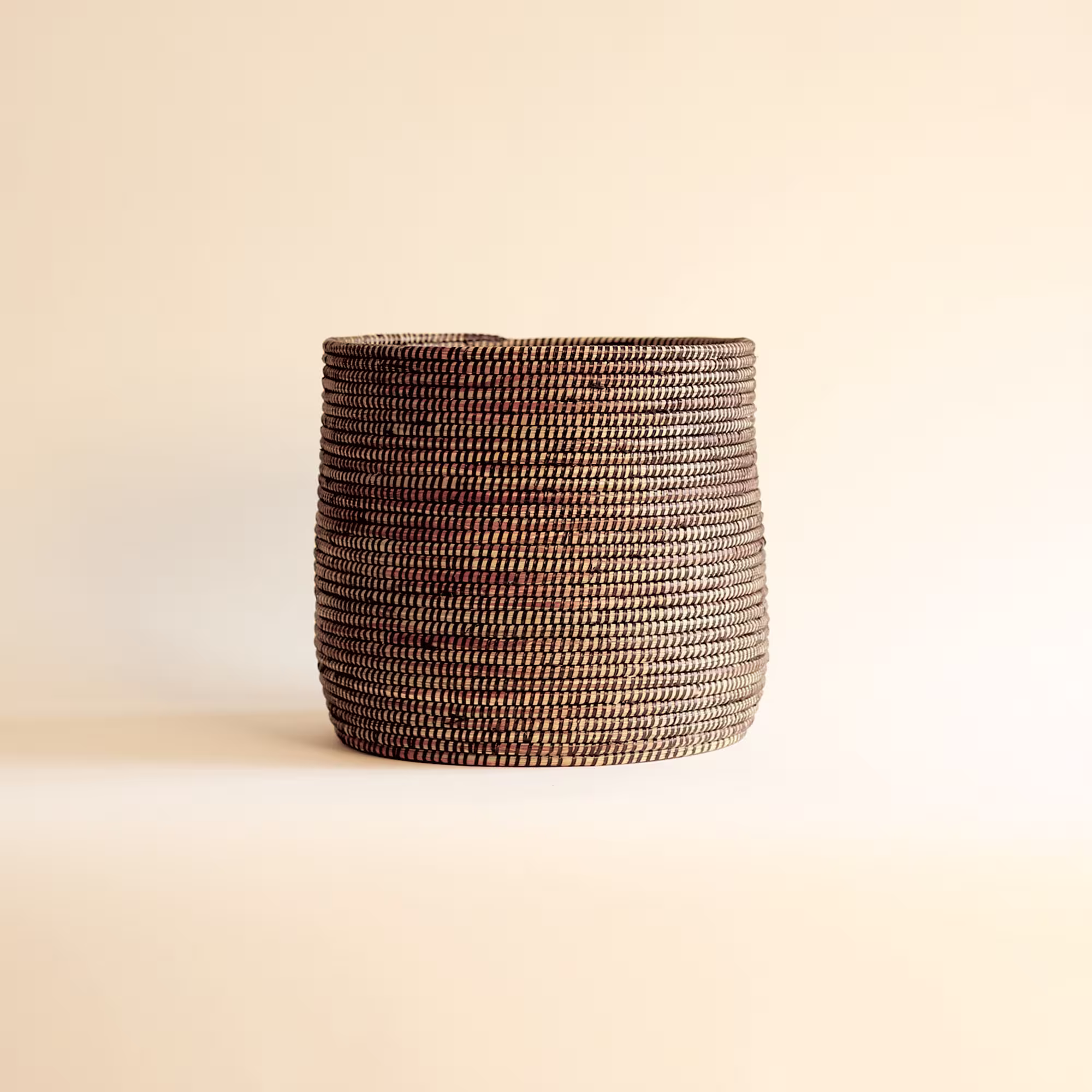 African Planter Basket Pot Cover Black Large Ø11''