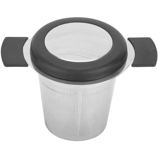 304 Stainless Steel Tea Strainer Teapot Strainer with Lid Double Handles for Hanging Over Tea Cups Fine Mesh Tea and Coffee Maker