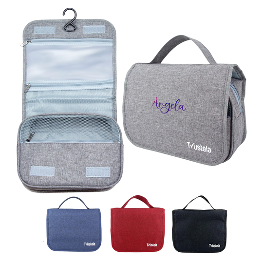 Personalized Hanging Toiletry Bag - Custom Cosmetic Makeup Travel Organizer For Men & Women With Sturdy Hook