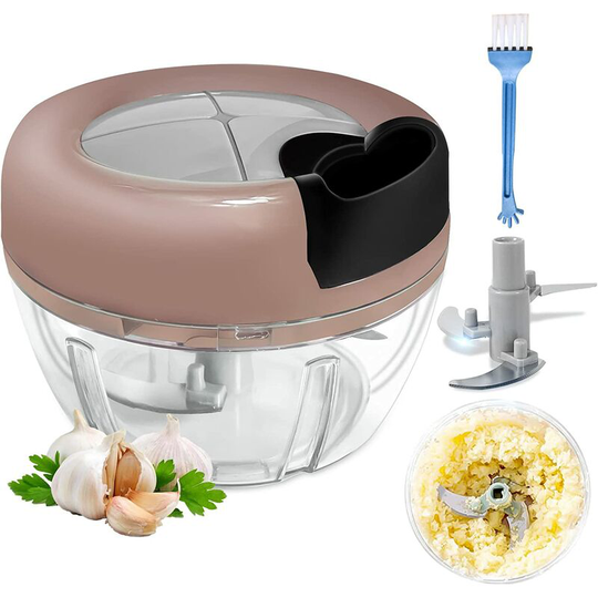 Joorrt - Onion Cutter Manual 500 ml Chopper with Pulley Easy to Pull Multi Chopper Onion Chopper Mixer for Vegetable Cutter of Onion / Herbs / Nuts /