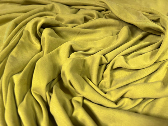 Powder Touch Single Jersey Dress Fabric With Comfort Stretch, Per Metre - Plain Chartreuse