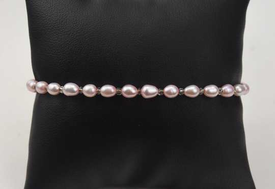 Pink Freshwater Seed Pearl Elastic Bracelet
