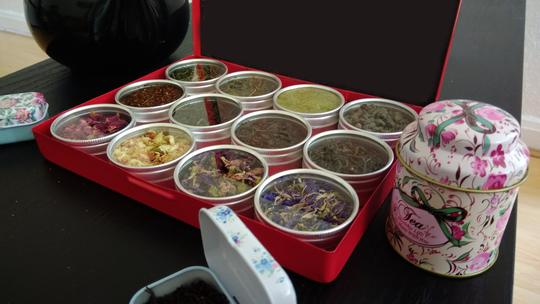 Tea Gift Box - Set Of 12. Herbal & Brewing Kit Dad Mum Custom Tea Blends For A Lover. The Perfect Dried Flowers Set