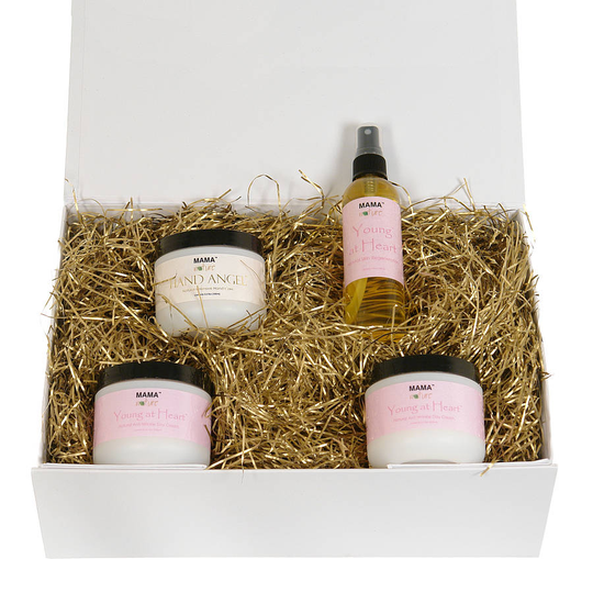 Young At Heart Organic Skin Care Gift Set, Taupe/Hot Pink/Pink