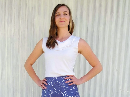 Organic Cotton Tank Top // Custom Made Sleeveless Blouse Soft, Stretchy, Comfortable Business Casual Shirt Handmade in Michigan