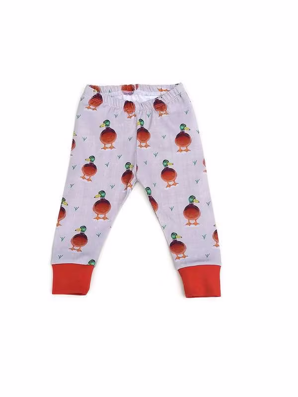 Organic Baby Leggings-Duck Leggings-Kids Legging-Unisex Clothes-Animal Print Leggings