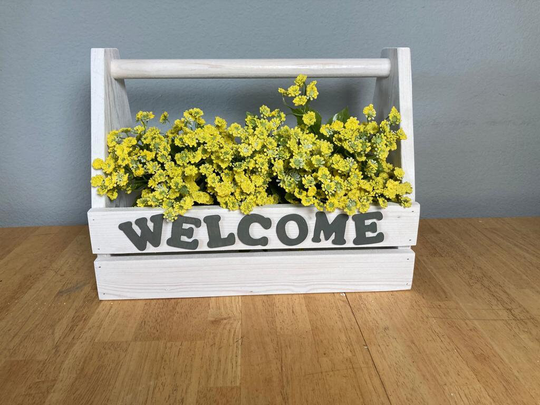 Old Time Tool Box Style Hand Made Toddler Book Bin Or Flower Planter, Personalized, Choice Of Colors