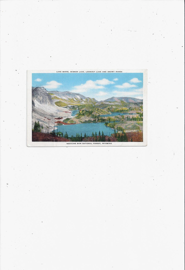 1950S Postcard Of Lake Mirror, Lookout, Marie, Medicine Bow National Forest, Wyoming, Unposted With Writing, Travel