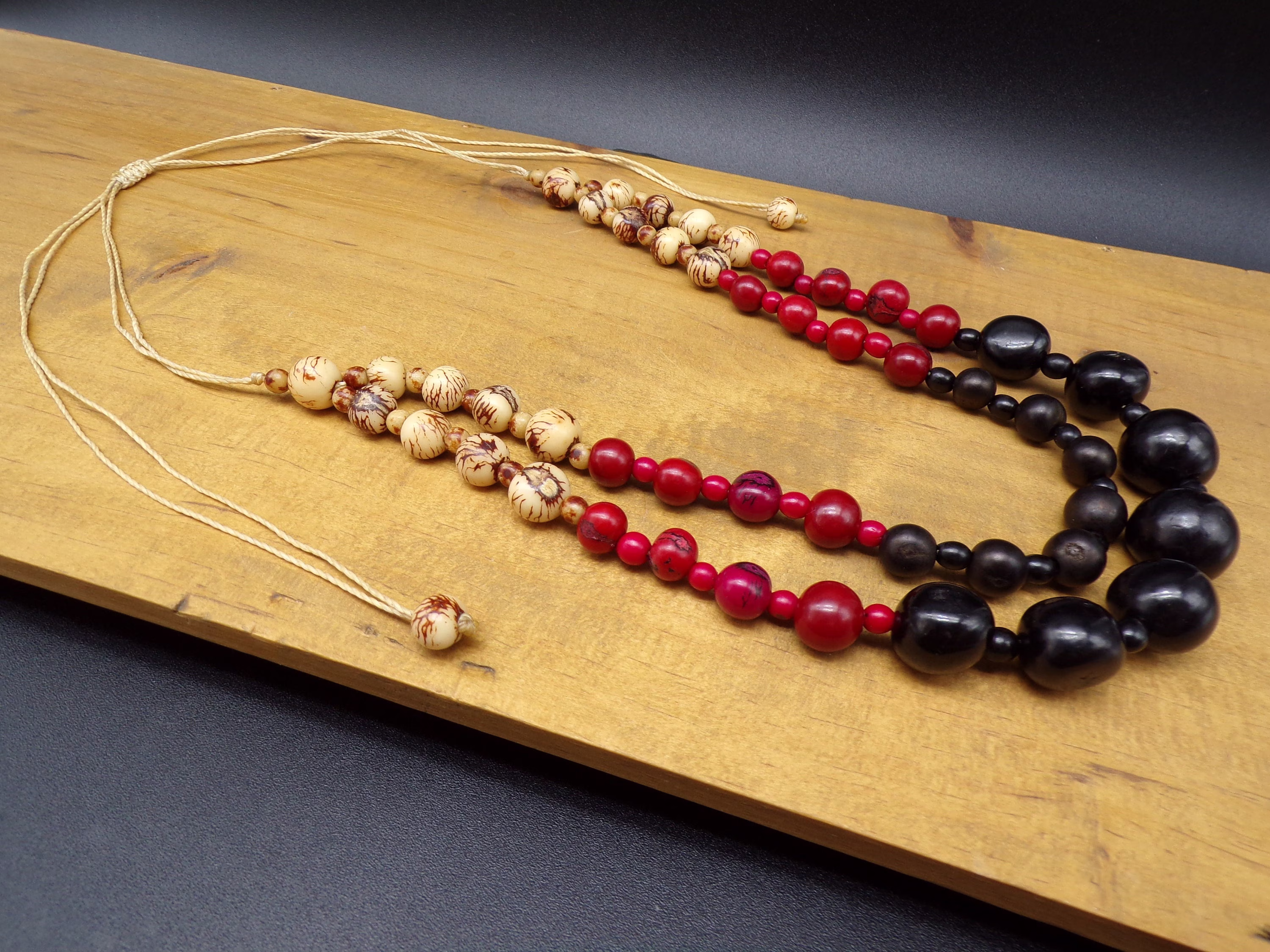 Açaí & Bombona Seed Necklace. Nature Necklaces For Women. Chunky Bohemian Large Bead
