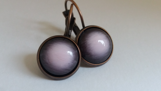 Pink Copper Earrings. Powder Bohemian Vintage Boho Christmas Gift. Leverback Earrings