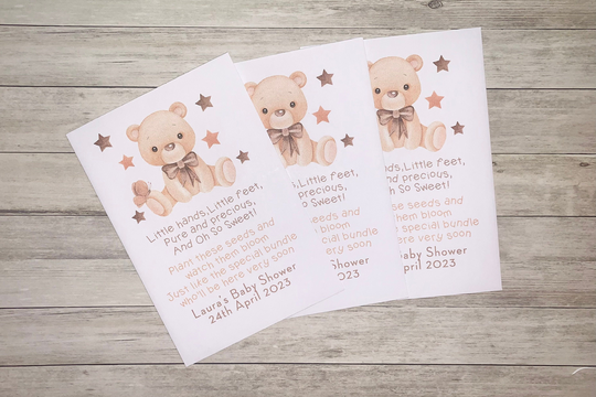 Personalised Seed Packets Envelopes For Baby Shower