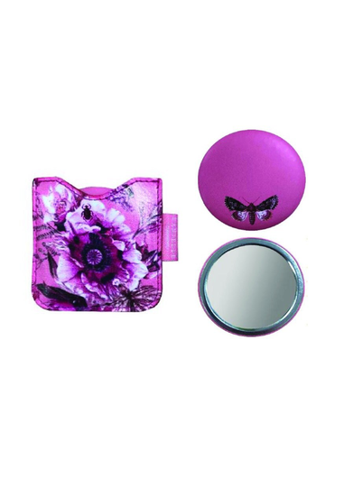 Floral Compact Mirror With Case For Women Design Pink Gifts Mum Nan Grandma Christmas Birhday