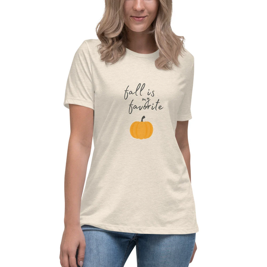 Fall Is My Favorite Women's Relaxed T-Shirt, T-Shirt, Gifts For Her, Shirts, Holiday Shirt, Cute T-Shirts, Seasonal T-Shirts