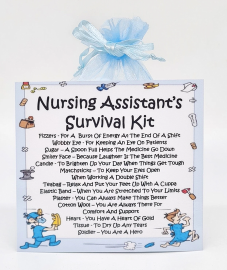 Nursing Assistant's Survival Kit - Fun Novelty Gift & Card Alternative/Present Birthday Greeting Cards Unique Secret Santa