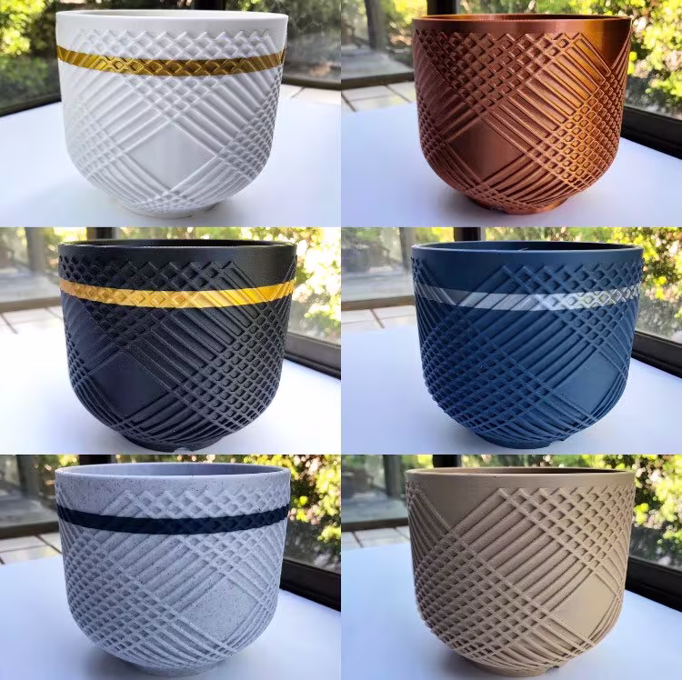 The Weaver 3D Printed Woven Texture Pattern Modern Indoor Planter
