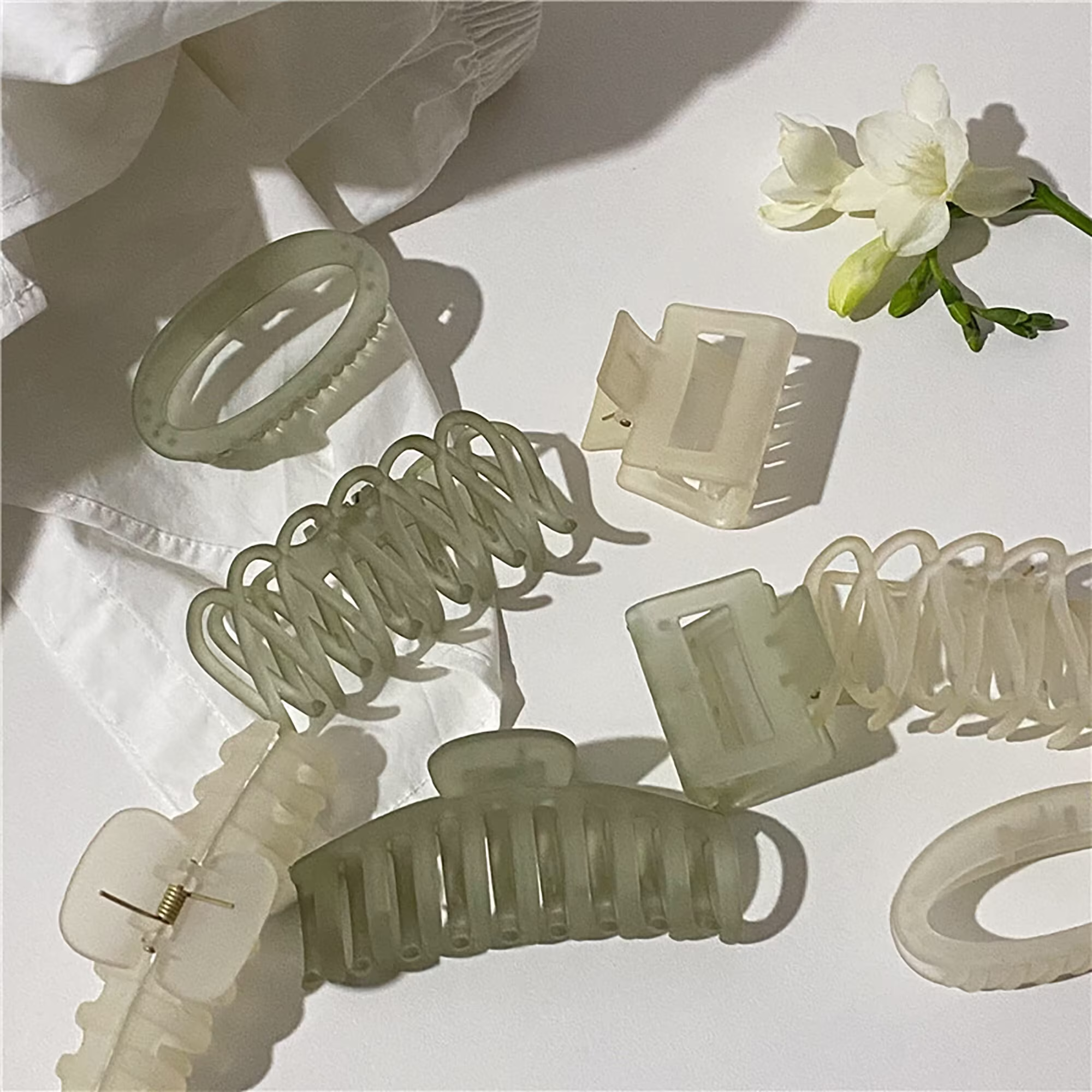 Matcha Green Matte Hair Claw, Wash Face Clip, Hair Barrette, Girlish Clip, , Minimalist Pin, Hair Claw Clip, Women Hairpin, Hair Accessory