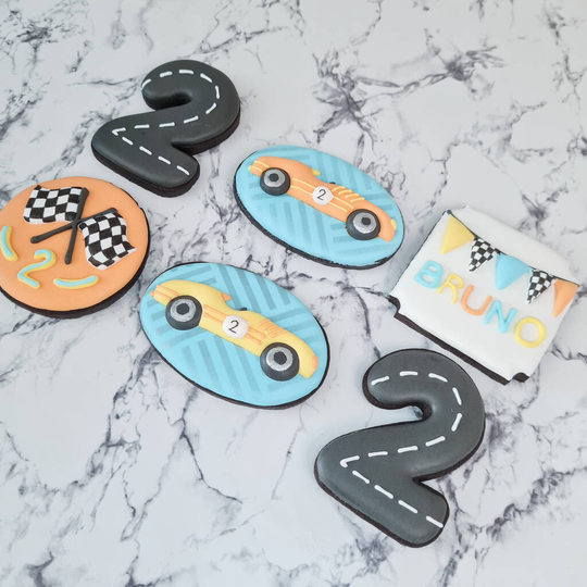 Racing Car Biscuit Gift Box, Personalised Birthday Gift
