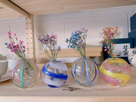 Japan Handmade Glass|Four Season Glass|Japan Flower Vase|Japan Handmade Vase|Flower Stand