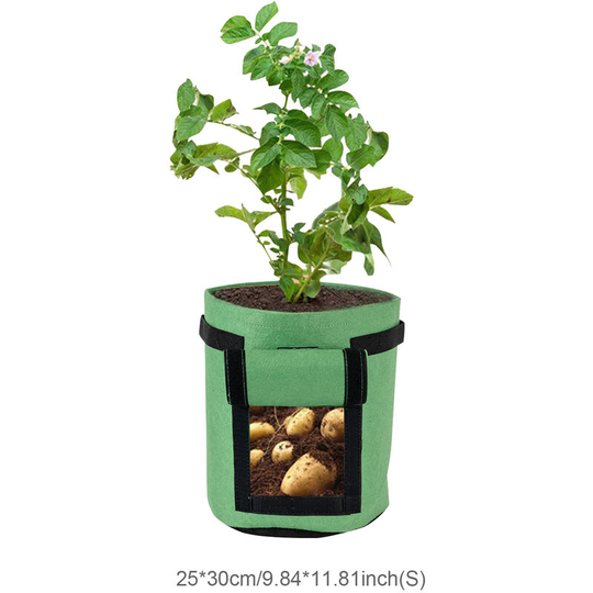 10 Gallon Potato Grow Bags Breathable Nonwoven Fabric Garden Growing Bag - Black&S