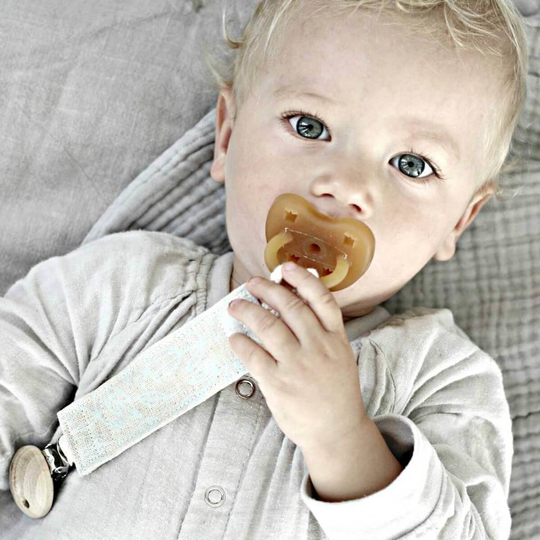 Organic Soother Clip Duck Egg Vines
